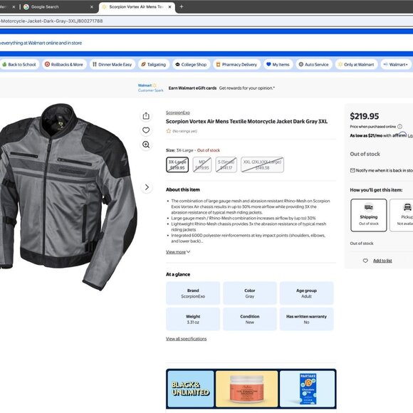 ScorpionEXO Vortex Air Men's Mesh Reflective Motorcycle Riding Jacket Abrasion - Picture 2 of 8